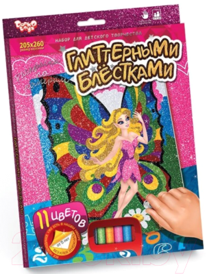 

Набор для творчества Danko Toys, Раскраска глитерными блестками по номерам. Фея / РГН-02-05