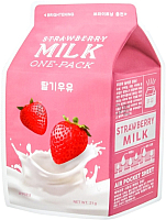 Маска для лица тканевая A'Pieu Strawberry Milk One-Pack (21г) - 