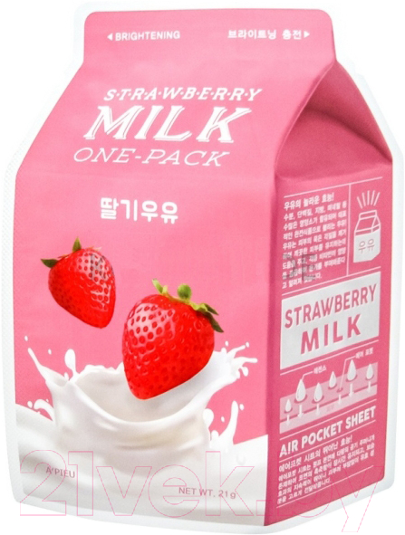 Маска для лица тканевая A'Pieu Strawberry Milk One-Pack (21г)