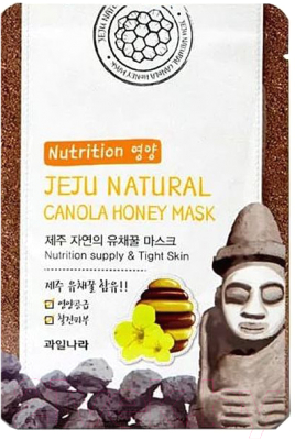 Маска для лица тканевая Welcos Jeju Nature's Canola Honey питательная (20мл)