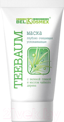 Маска для лица кремовая BelKosmex Teebaum с зеленой глиной и маслом чайного дерева (100г)