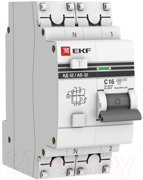 Дифференциальный автомат EKF АД-32-16А-30мА PROxima / DA32-16-30-pro