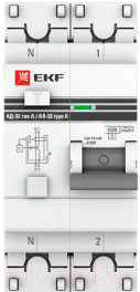 Дифференциальный автомат EKF АД-32-10A-30мА PROxima / DA32-10-30-pro