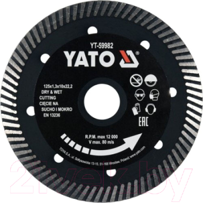 Отрезной диск алмазный Yato YT-59982