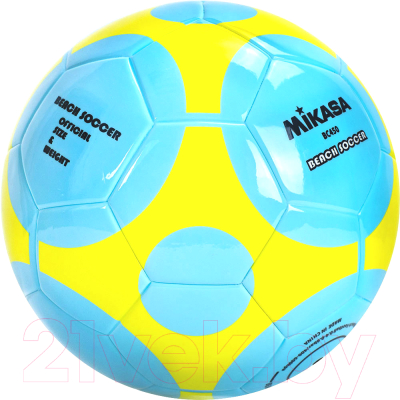 Футбольный мяч Mikasa BC450 (размер 5, голубой/желтый)