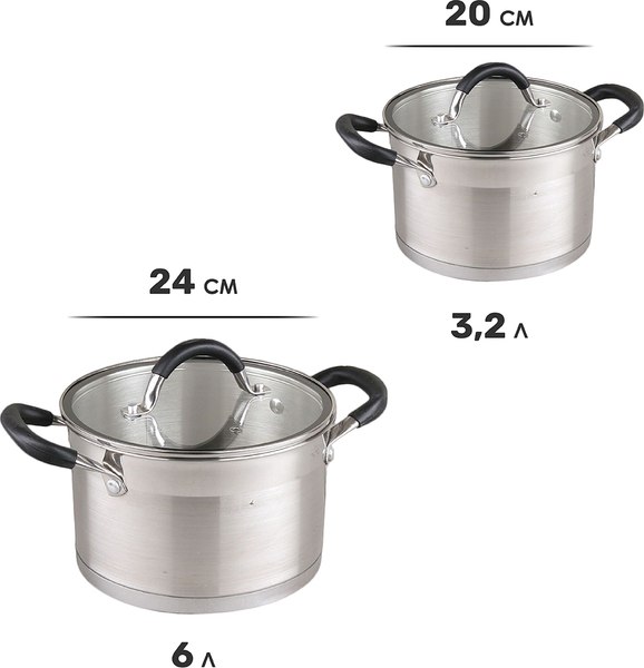 Набор кастрюль Pomi d'Oro Caro / PSS-640029 