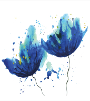 Набор сервировочных салфеток JoyArty Два синих цветка / np_30115 (4шт) - 