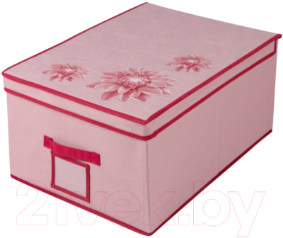 Коробка для хранения Handy Home Хризантема 500x400x250 / UC-81 (розовый/бордовый)
