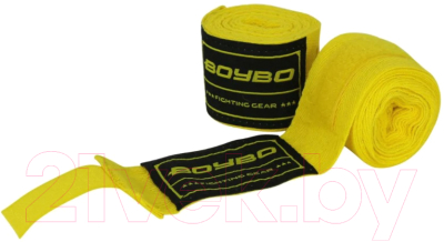 Боксерские бинты BoyBo Хлопок/эластан 4.5м (желтый)