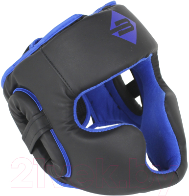 Боксерский шлем BoyBo Атака (L/XL, черный/синий)