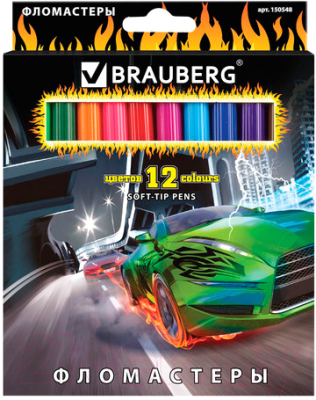 Фломастеры Brauberg InstaRacing / 150548 (12шт)