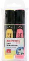 Набор маркеров Brauberg Super Pastel / 151754 (2шт, ваниль/пастельный розовый) - 