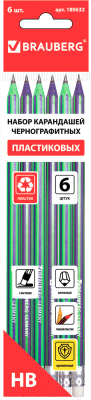 Изображение товара Набор простых карандашей Brauberg Aviator / 180632 (6шт)