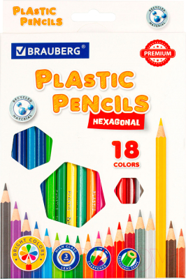 Набор цветных карандашей Brauberg Premium / 181667 (18цв)