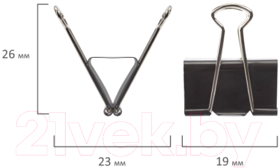 Зажим для бумаги Brauberg 220559 (12шт)