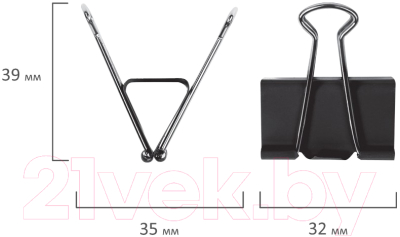 Зажим для бумаги Brauberg 220560 (12шт)