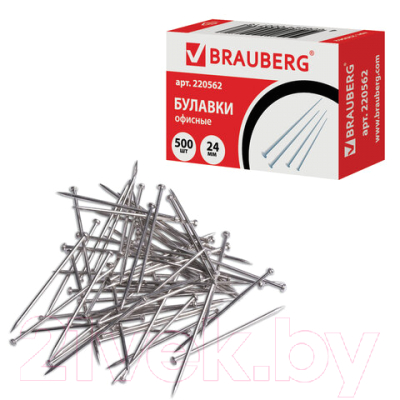 Булавки канцелярские Brauberg 220562 (500шт)
