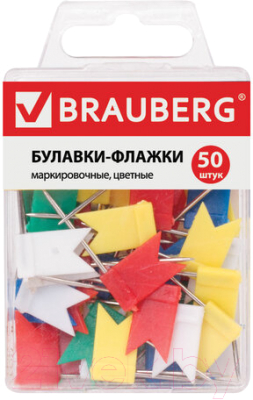 Булавки канцелярские Brauberg Флажки маркировочные / 221537 (50шт)