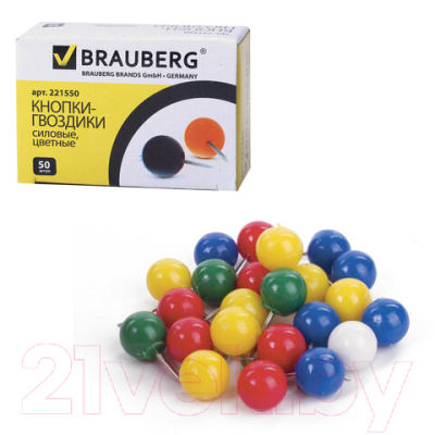 Кнопки канцелярские Brauberg 221550 (50шт)
