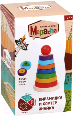 Развивающая игрушка Mapacha Пирамидка-сортер. Знайка / 76826
