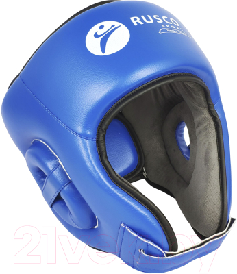 Боксерский шлем RuscoSport С усилением (XL, синий)