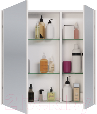 Шкаф с зеркалом для ванной Dreja Prime / 99.9305 (белый)