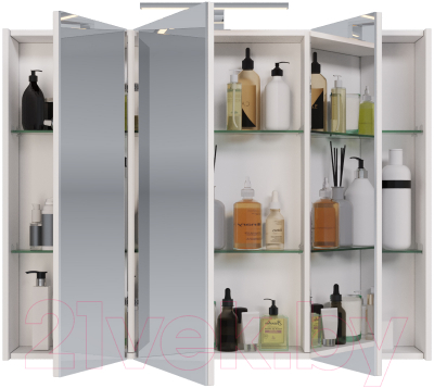 Шкаф с зеркалом для ванной Dreja Prime / 99.9306 (белый)