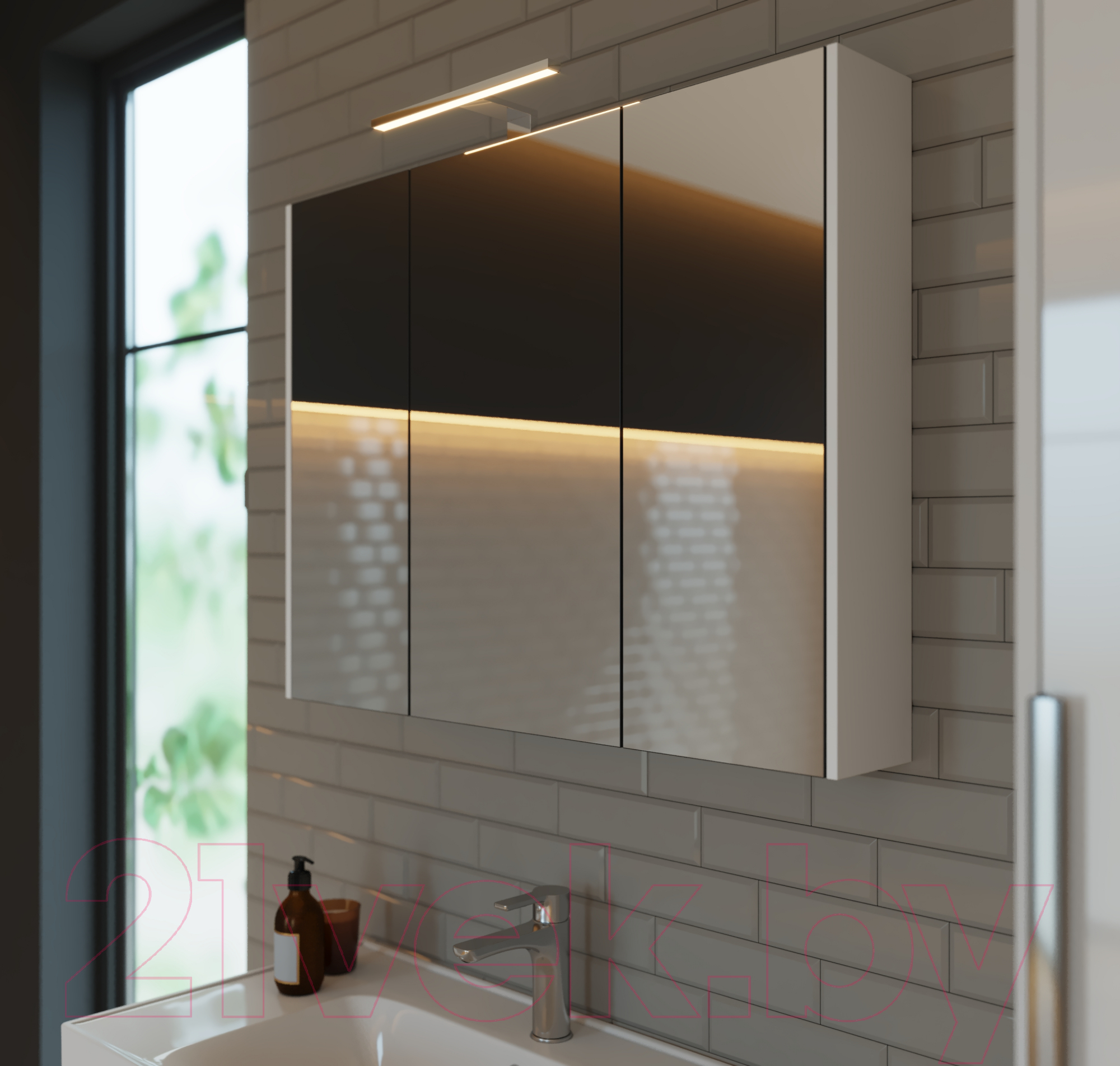 Шкаф с зеркалом для ванной Dreja Prime / 99.9306