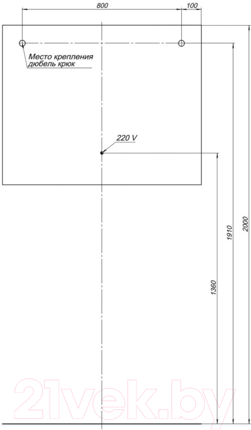 Зеркало Aquanet Гласс 100 LED / 274134 (белый глянец)