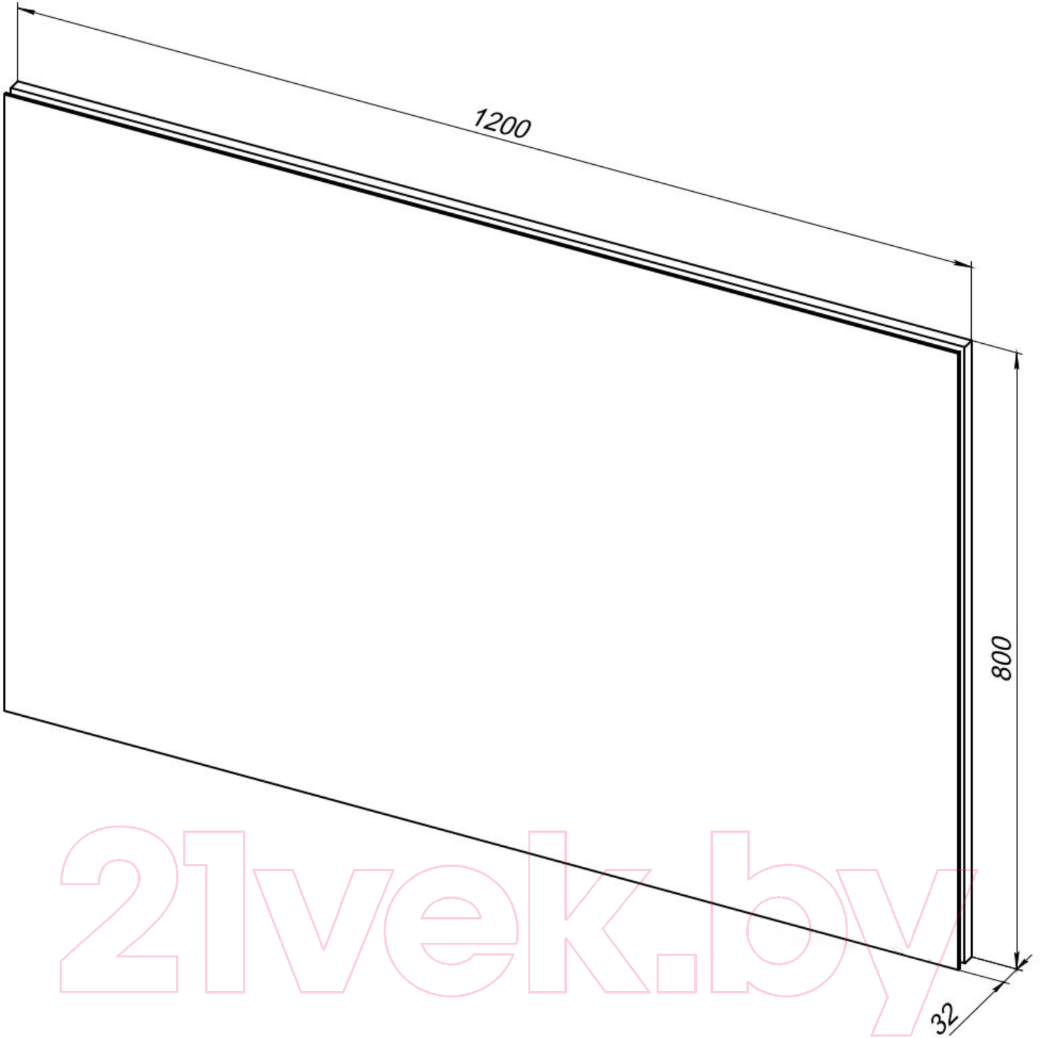 Зеркало Aquanet Гласс 120 LED / 274009 (белый глянец)