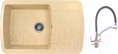 

Мойка кухонная Gerhans, В29 + смеситель W4855-21-9