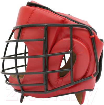 Боксерский шлем BoyBo Flexy с металлической решеткой (L, красный)