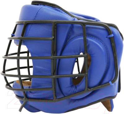 Боксерский шлем BoyBo Flexy с металлической решеткой (XL, синий)