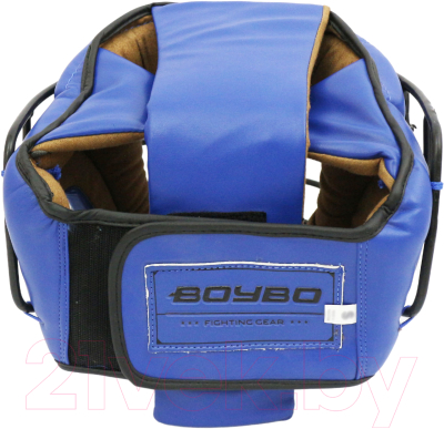 Боксерский шлем BoyBo Flexy с металлической решеткой (XL, синий)