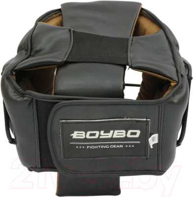 Боксерский шлем BoyBo Flexy с металлической решеткой (L, черный)