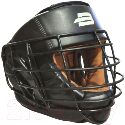 Боксерский шлем BoyBo Flexy с металлической решеткой (L, черный)