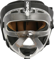 Боксерский шлем BoyBo Flexy с пластиковым забралом (XL, черный) - 