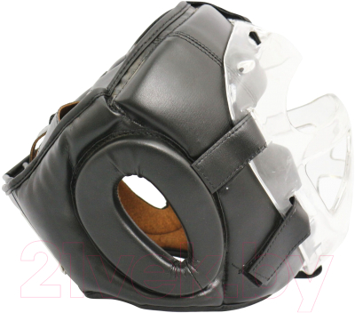Боксерский шлем BoyBo Flexy с пластиковым забралом (XL, черный)