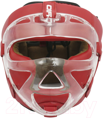 Боксерский шлем BoyBo Flexy с пластиковым забралом (M, красный)