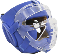 Боксерский шлем BoyBo Flexy с пластиковым забралом (M, синий) - 