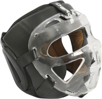 Боксерский шлем BoyBo Flexy с пластиковым забралом (L, черный) - 