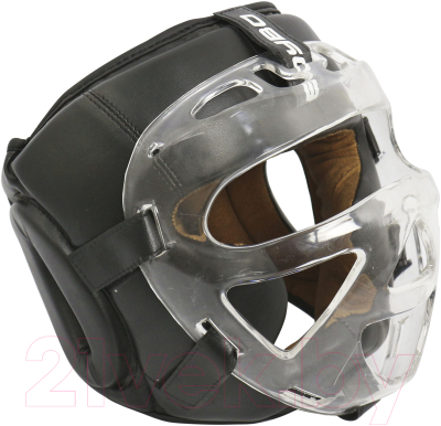 Боксерский шлем BoyBo Flexy с пластиковым забралом (L, черный)