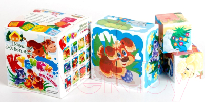 Изображение товара Развивающая игрушка Десятое королевство Кубики. Домашние животные и их малыши / 00698