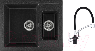 

Мойка кухонная Gerhans, C01 + смеситель W4855-22-2