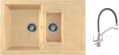 

Мойка кухонная Gerhans, C10 + смеситель W4855-21-9