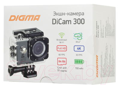 Экшн-камера Digma DiCam 300 (серый)