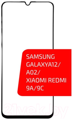 Защитное стекло для телефона Volare Rosso Fullscreen Full Glue Light для Redmi 9A/9C (черный)