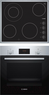 

Комплект встраиваемой техники Bosch, HBF114ES1R + PKF645CA1E