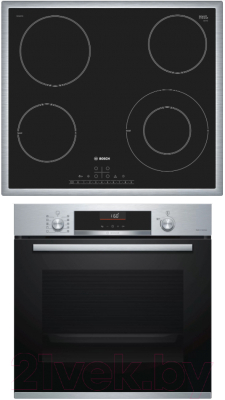 

Комплект встраиваемой техники Bosch, HBG516BS0R + PKF645FP1