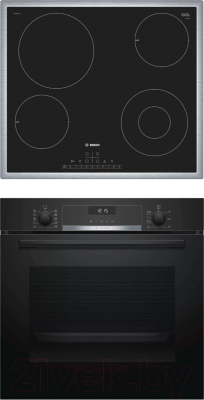 

Комплект встраиваемой техники Bosch, HBG517EB1R + PKF645FP1G